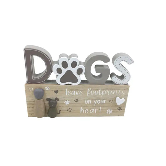 CUTE DOG PLAQUE WITH INSPIRATIONAL LOVE WORDING - 14.5CM