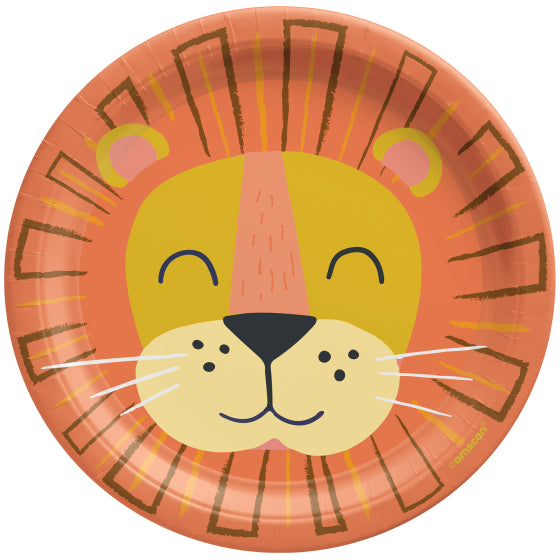 GET WILD JUNGLE ANIMALS ROUND PAPER PLATES 17.8CM - PACK OF 8