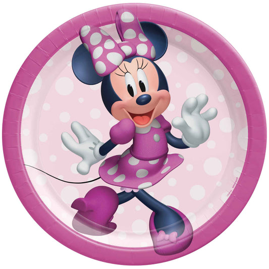 MINNIE MOUSE FOREVER ROUND PAPER PLATES 17.7CM - PACK OF 8