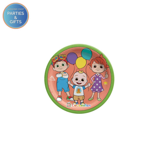 COCOMELON ROUND PAPER PLATES 17.7CM - PACK OF 8