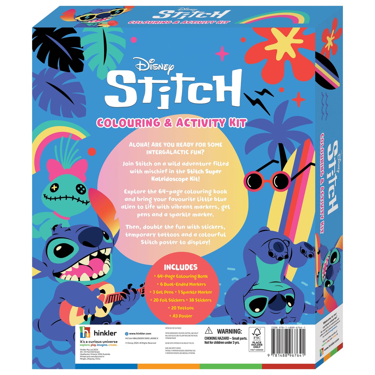 HINKLER SUPER KALEIDOSCOPE STITCH COLOURING AND ACTIVITY KIT