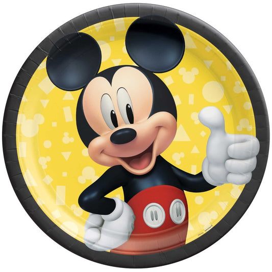 MICKEY MOUSE ROUND PAPER PLATES 23CM - PACK OF 8