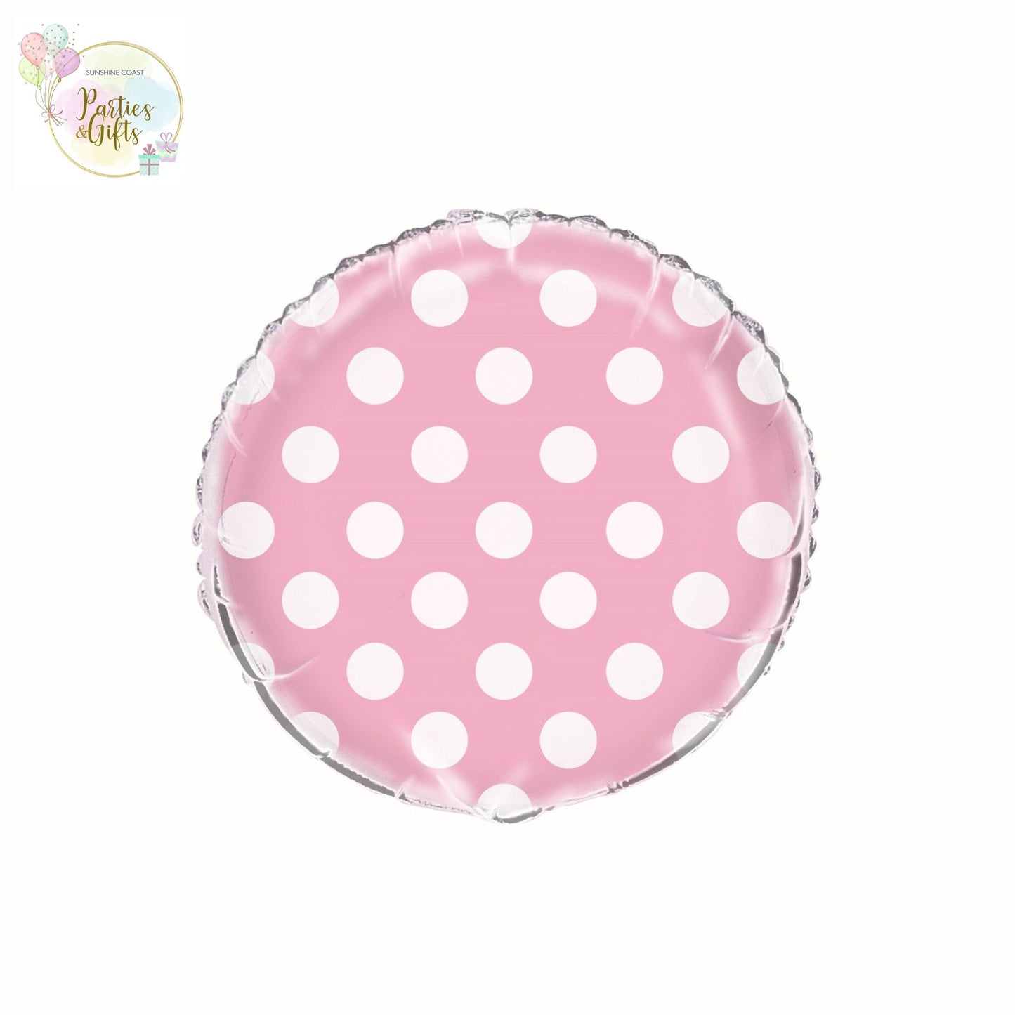 LOVELY PINK & WHITE DOTS FOIL BALLOON - 45CM