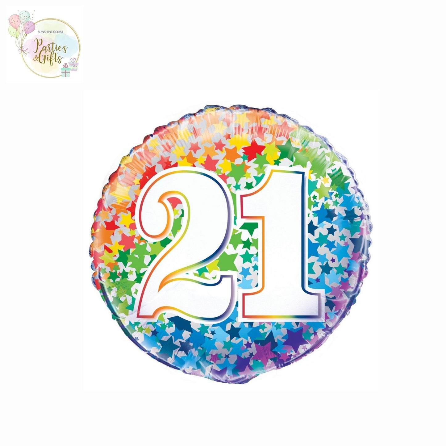 RAINBOW 21ST BIRTHDAY FOIL BALLOON - 45.7CM