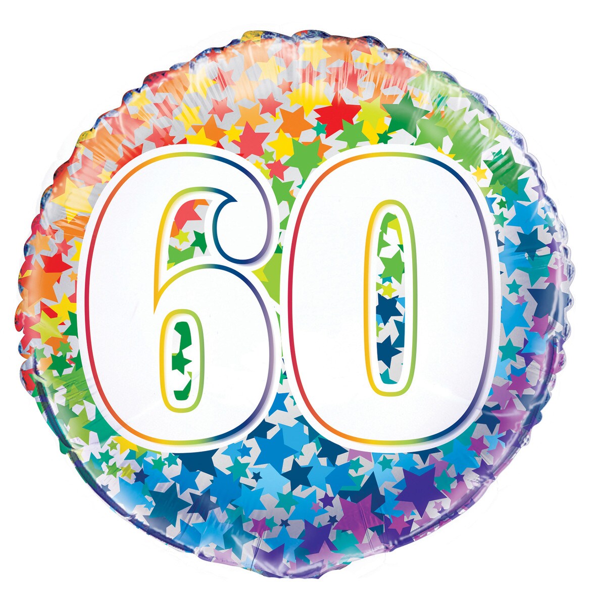 RAINBOW 60TH BIRTHDAY FOIL BALLOON - 45.7CM