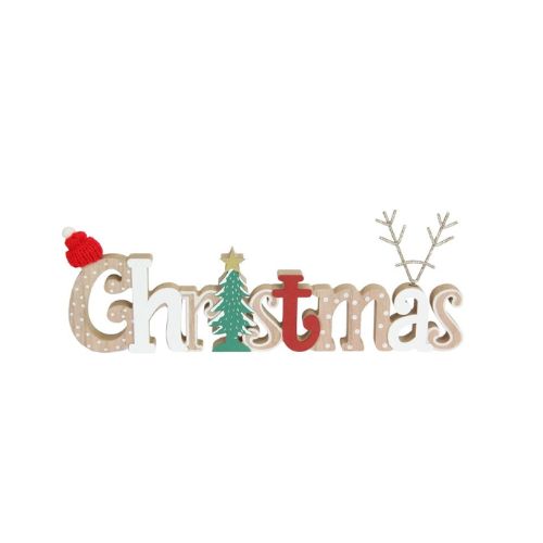 CHRISTMAS WORD MDF PLAQUE - 40CM