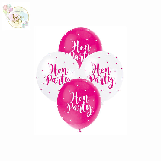 HEN PARTY LATEX BALLOONS 30CM - PACK OF 5