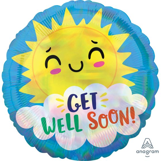GET WELL SOON SUN FOIL BALLOON - 45CM