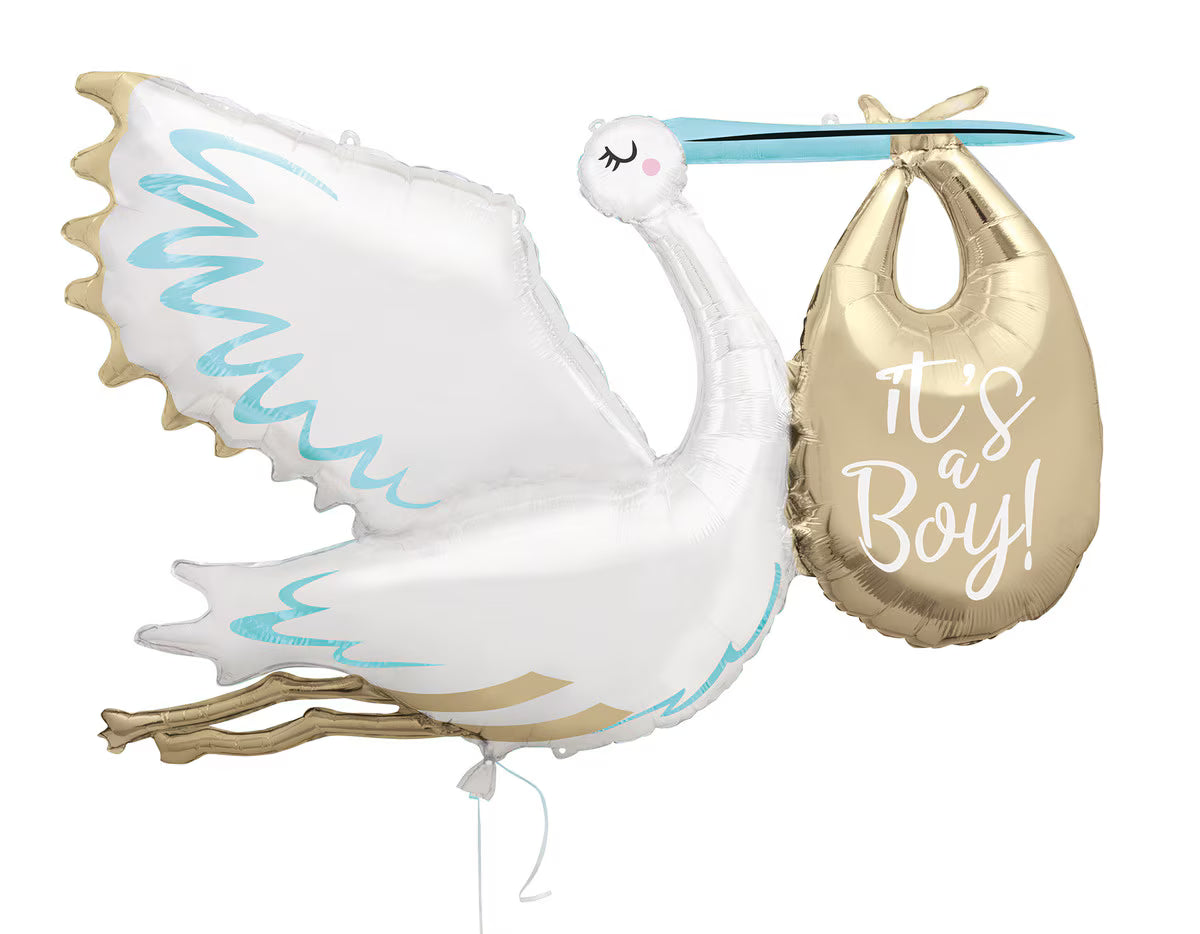 STORK ITS A BOY JUMBO FOIL BALLOON - 157CM