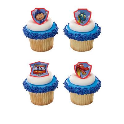 MIKE THE KNIGHT CUPCAKE RINGS - PACK OF 12
