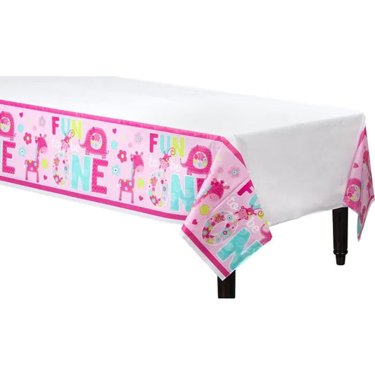ONE WILD GIRL PLASTIC TABLECOVER 137CM x 259CM