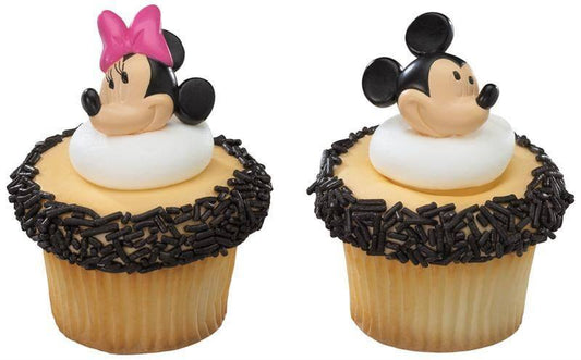 MICKEY & MINNIE MOUSE CUPCAKE RINGS - PACK OF 12