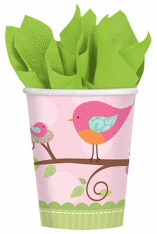 BABY SHOWER TWEET BABY GIRL 266ML PAPER CUPS - PACK OF 8