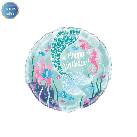 HAPPY BIRTHDAY MERMAID FOIL BALLOON - 45.7CM