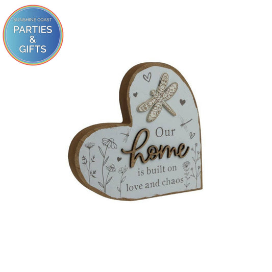 OUR HOME HEART SHAPED MDF PLAQUE - 15CM