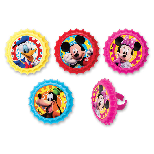MICKEY MOUSE CLUBHOUSE CUPCAKE RINGS - PACK OF 12
