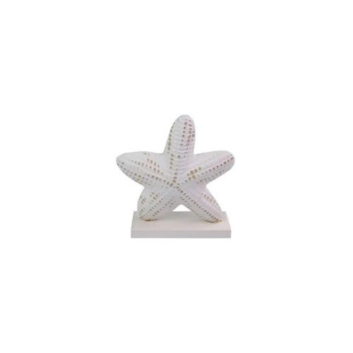 19CM BEACH MDF ORNAMENT - WHITE STARFISH