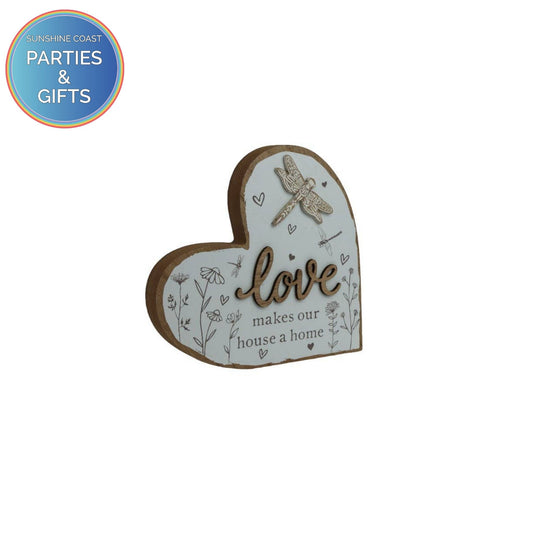 LOVE HEART SHAPED MDF PLAQUE - 15CM