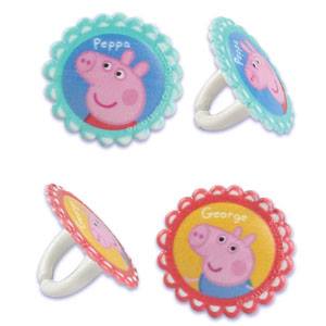 PEPPA PIG CUPCAKE RINGS - PACK OF 12