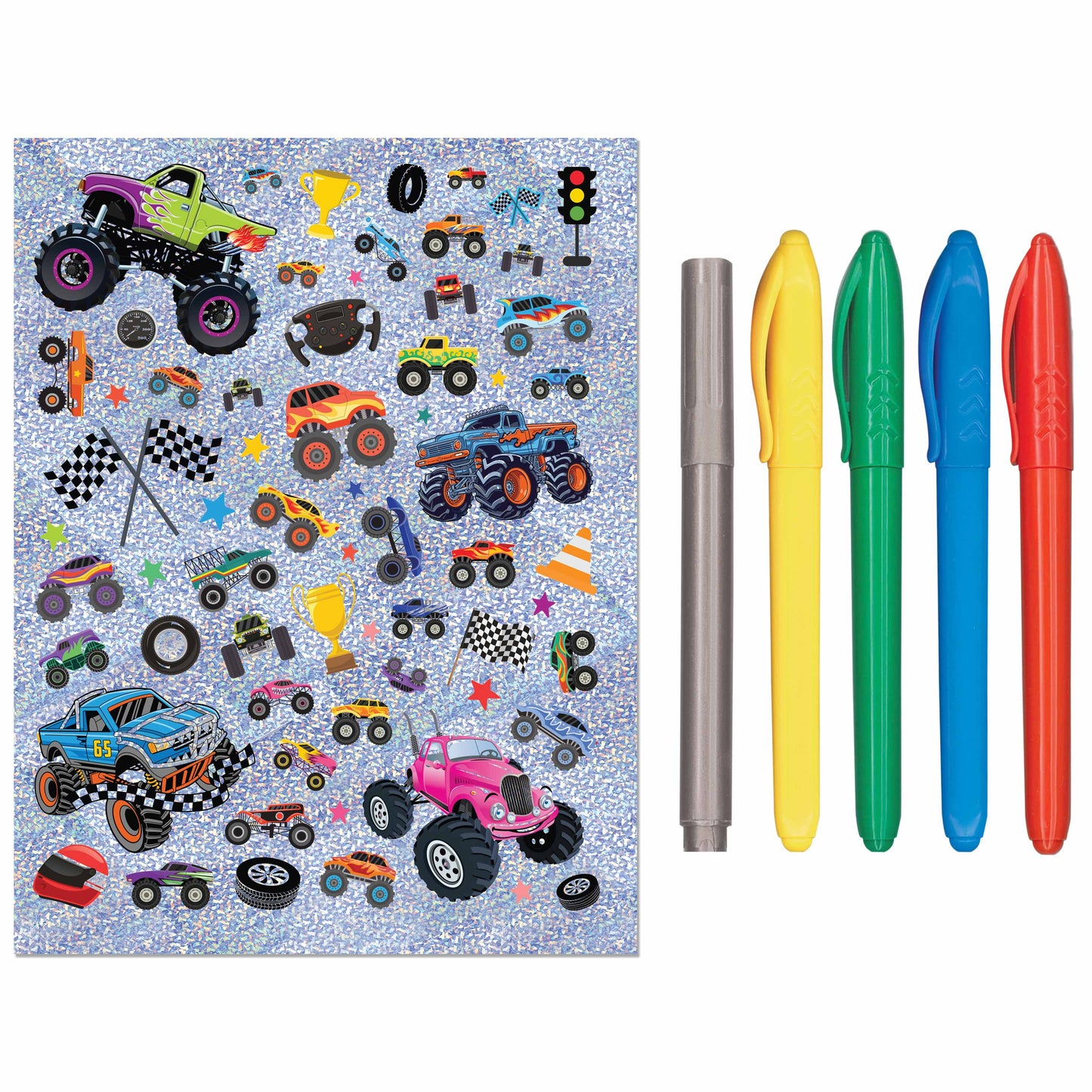 HINKLER KALEIDOSCOPE COLOURING KIT MONSTER TRUCKS