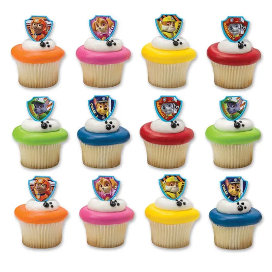 PAW PATROL CUPCAKE RINGS - PACK OF 12