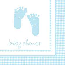 BABY SHOWER PLAID BABY BOY LUNCH NAPKINS - PACK OF 16