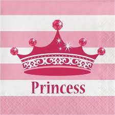 PINK PRINCESS ROYALTY LUNCH NAPKINS - PACK OF 16
