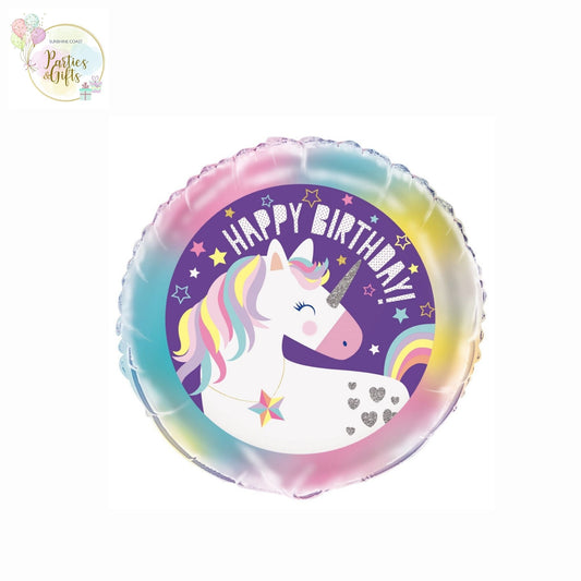 HAPPY BIRTHDAY UNICORN FOIL BALLOON - 45CM