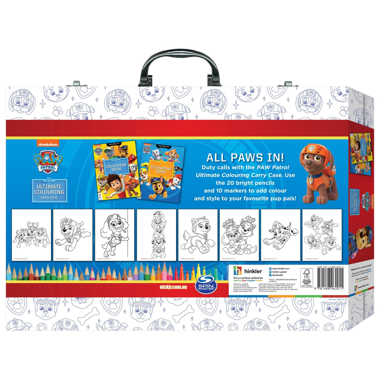 HINKLER KALEIDOSCOPE PAW PATROL ULTIMATE COLOURING CARRY CASE LARGE