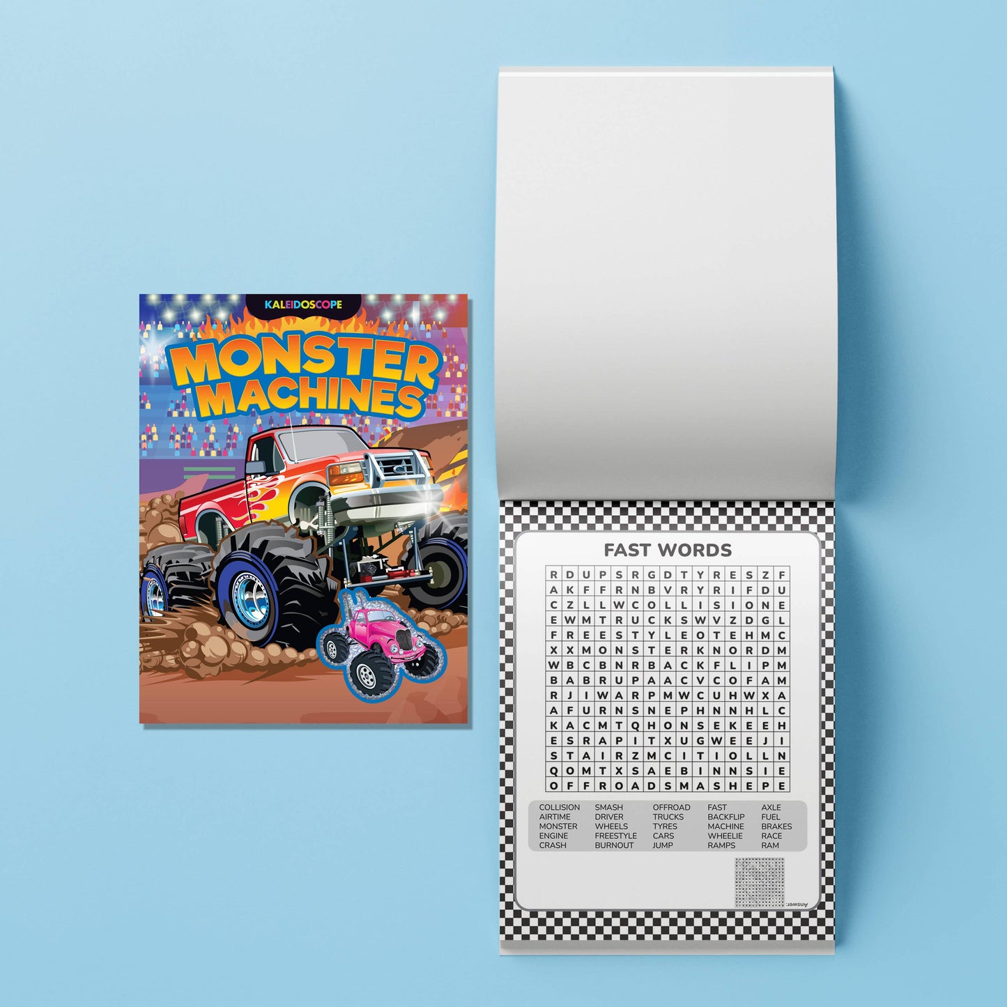 HINKLER KALEIDOSCOPE COLOURING KIT MONSTER TRUCKS