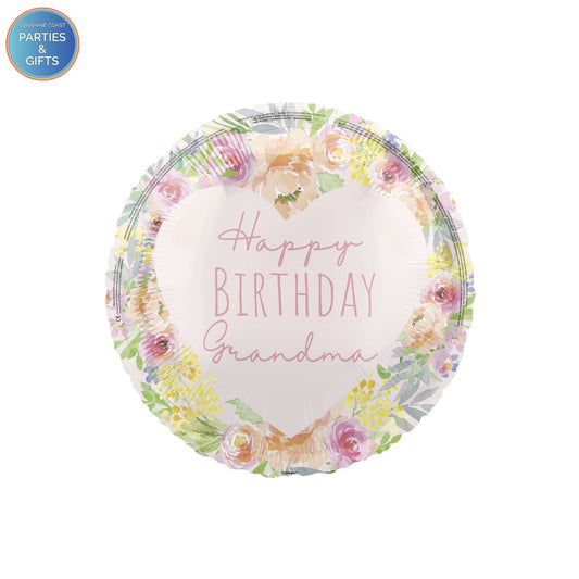 HAPPY BIRTHDAY GRANDMA FOIL BALLOON - 45.7CM