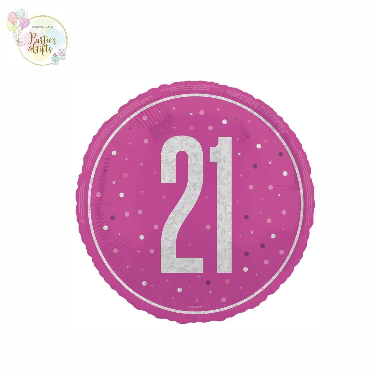 PINK 21ST BIRTHDAY FOIL BALLOON - 45.7CM