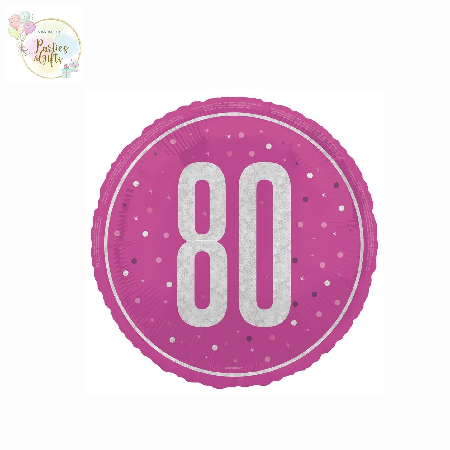 PINK 80TH BIRTHDAY FOIL BALLOON - 45.7CM