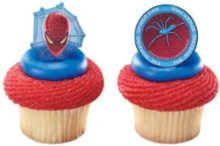 SPIDERMAN CUPCAKE RINGS - PACK OF 12