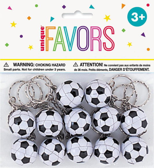 PARTY FAVOURS - SOCCER BALL KEYRING - PACK OF 12