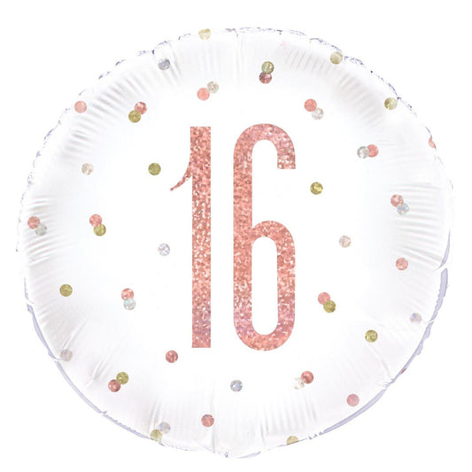 ROSE GOLD 16TH BIRTHDAY FOIL BALLOON - 45.7CM