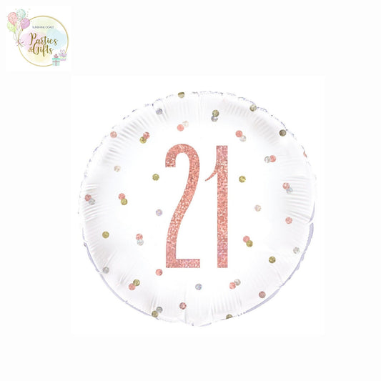 ROSE GOLD 21ST BIRTHDAY FOIL BALLOON - 45.7CM