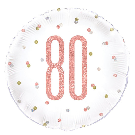 ROSE GOLD 80TH BIRTHDAY FOIL BALLOON - 45.7CM