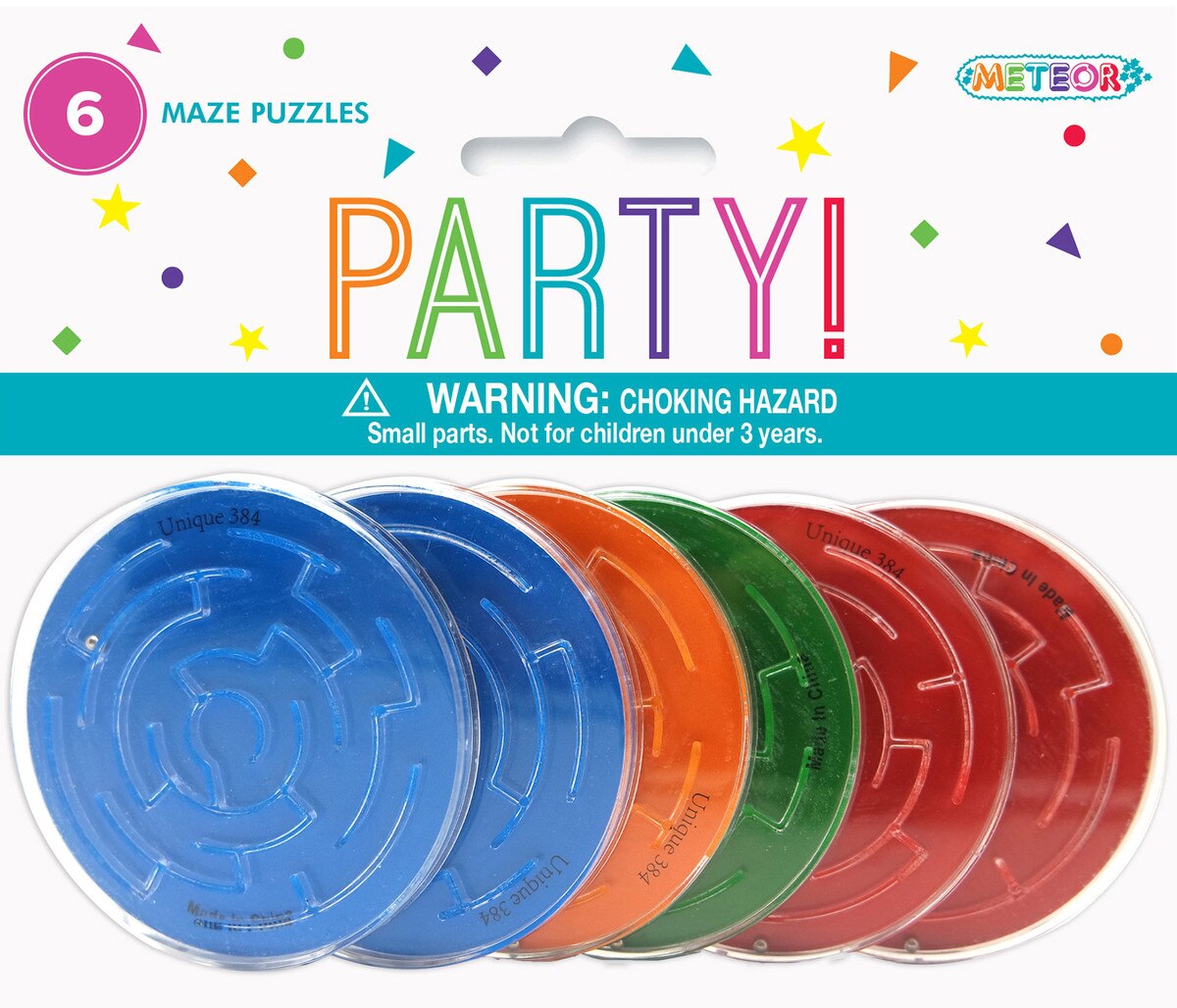 PARTY FAVOURS - MAZE PUZZLES - PACK OF 6