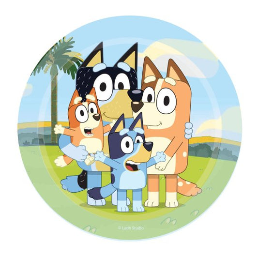 BLUEY ROUND PAPER PLATES 17CM - PACK OF 8