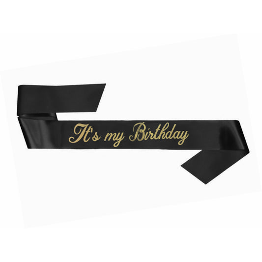 IT'S MY BIRTHDAY SASH - BLACK