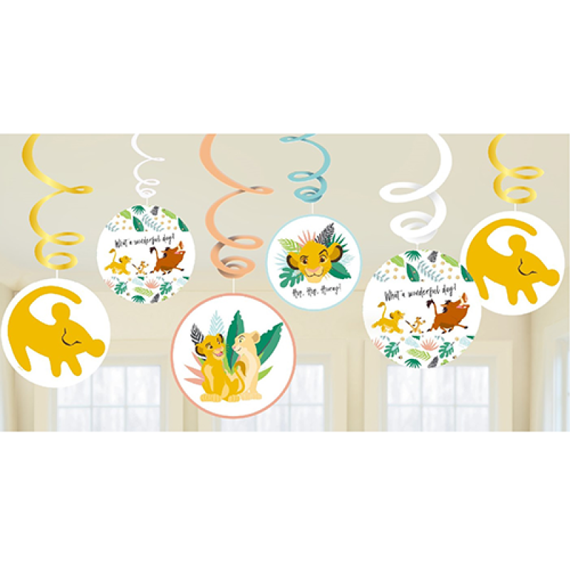 THE LION KING HANGING SWIRL DECORATIONS - 12 PIECES