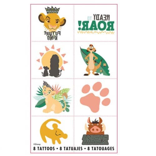 THE LION KING TEMPORARY TATTOOS - PACK OF 8