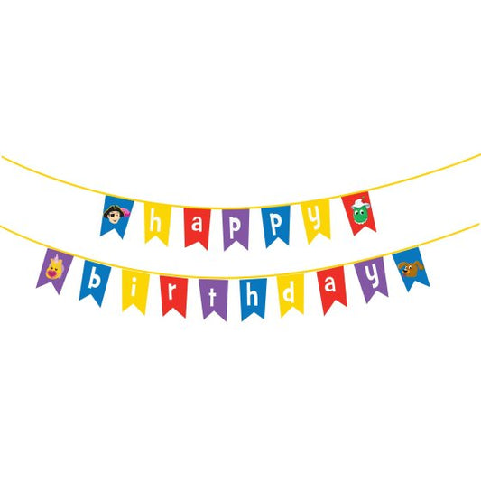 THE WIGGLES HAPPY BIRTHDAY PAPER PENNANT BANNER - 17.7CM X 10.7CM