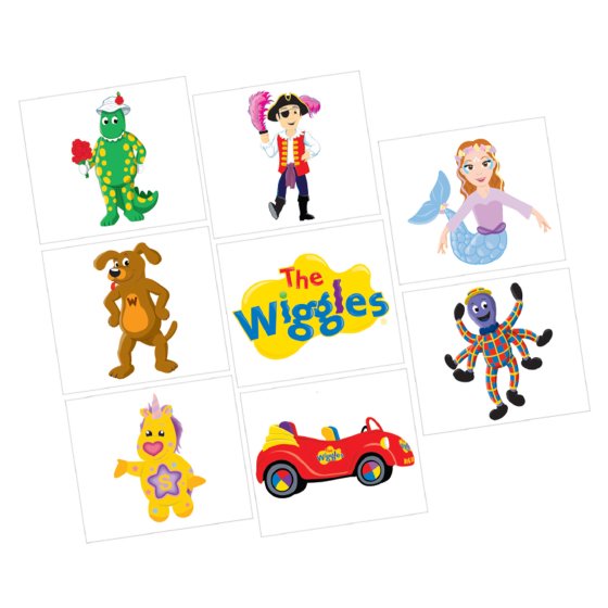 THE WIGGLES TEMPORARY TATTOOS - PACK OF 8