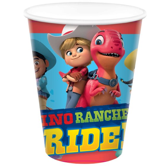 DINO RANCH 266ML PAPER CUPS - PACK OF 8