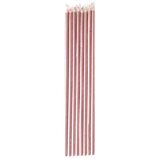 ROSE GOLD TAPER CANDLES - PACK OF 10