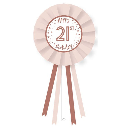 AMSCAN CUSTOMIZABLE ADD AN AGE ROSETTE - ROSE GOLD
