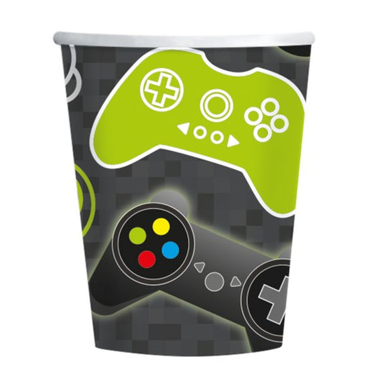 LEVEL UP GAMING 266ML PAPER CUPS - PACK OF 8