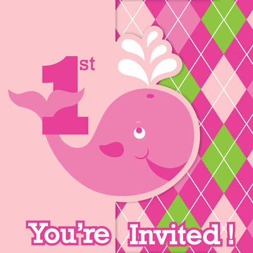 OCEAN PREPPY 1ST BIRTHDAY INVITATION SET - PACK OF 8